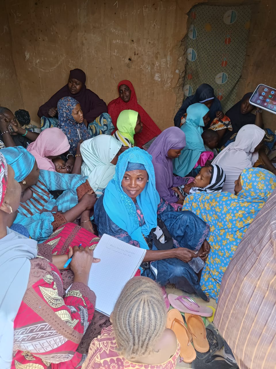 Practical support being shared with families during the mission in Niger