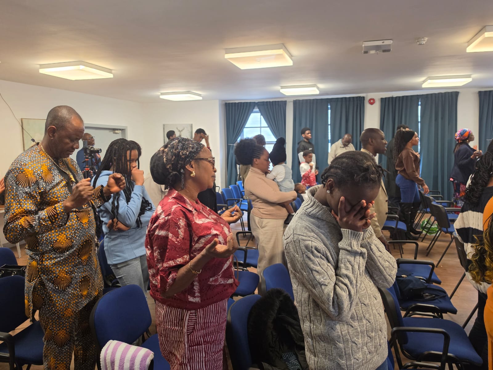 Church family celebrating together