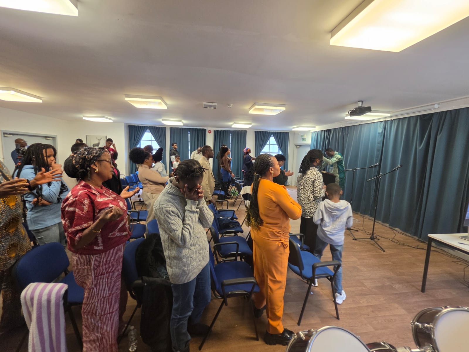 Congregation worshipping together at Grace Church Keighley