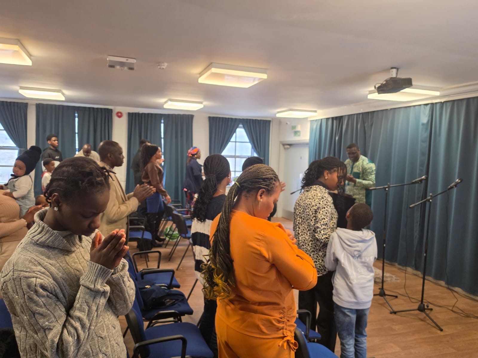 Choir and musicians during Sunday worship