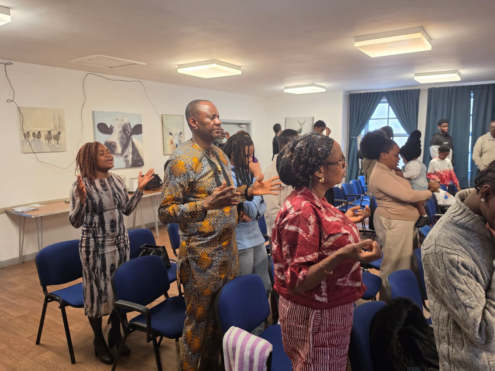 Congregation seated during a Grace Church Keighley service