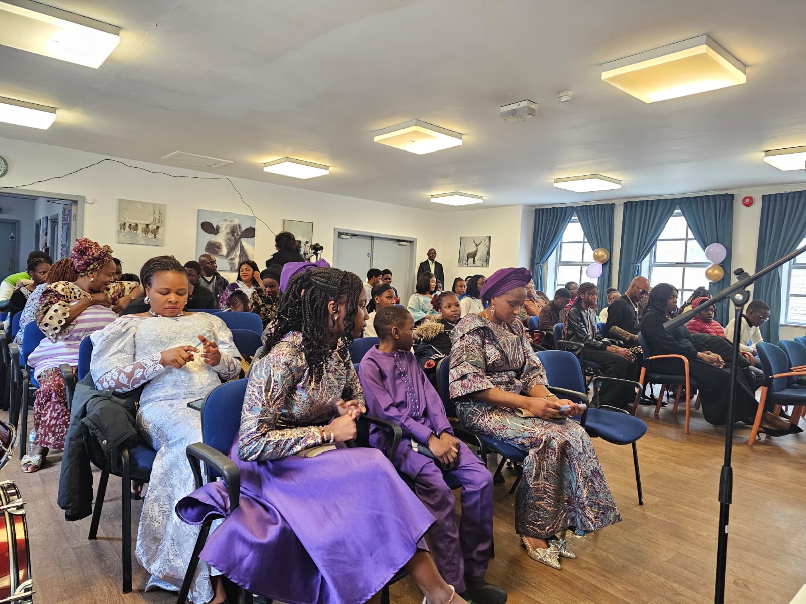 Members in prayer during a Grace Church Keighley service